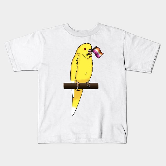 Lesbian Pride Budgie Kids T-Shirt by Toribit